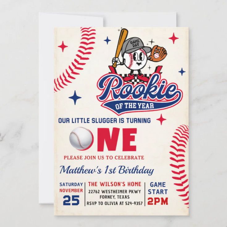 Rookie of the Year Digital Invitation Templates