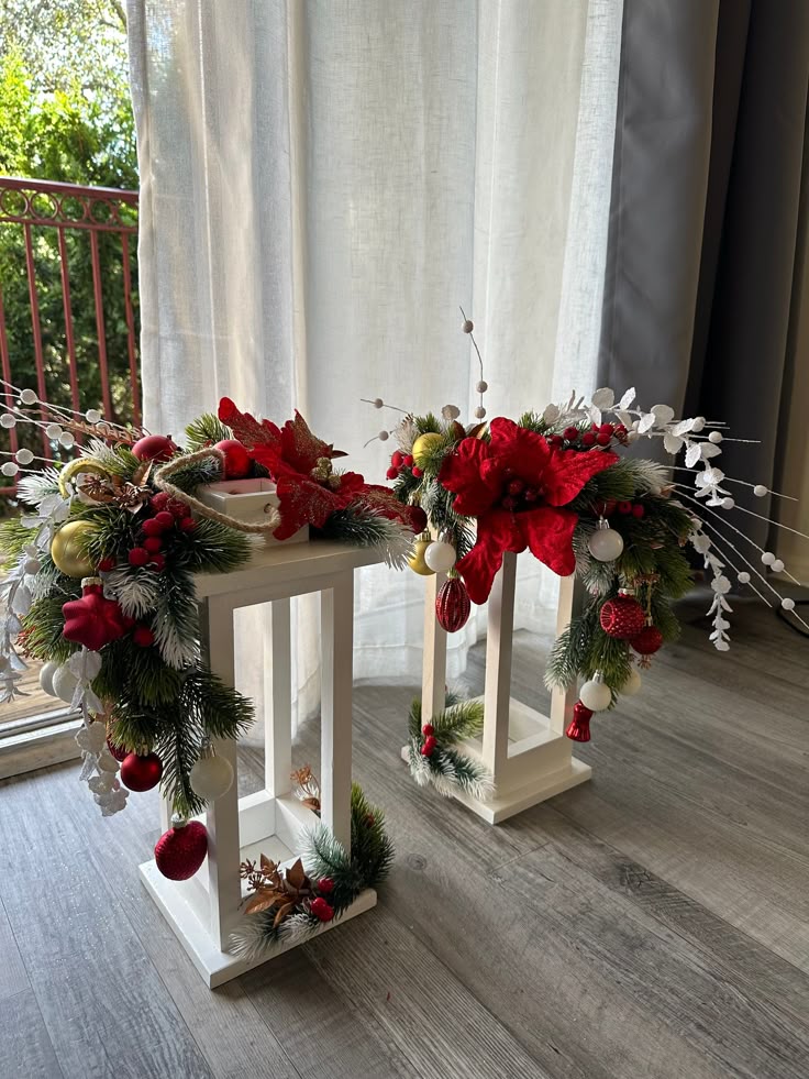 White Lantern with Red Ribbon