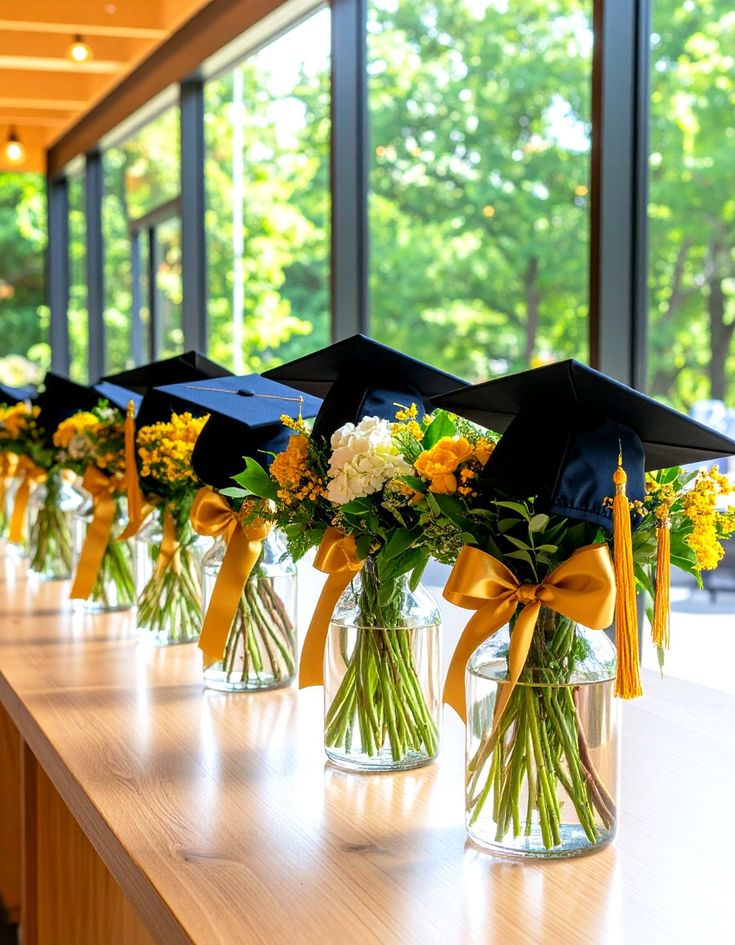 Floral Graduation Centerpiece Arrangements