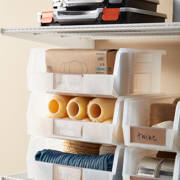 Stackable Clear Bins With Labels