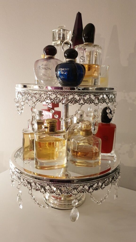 Cake Stand Perfume Display