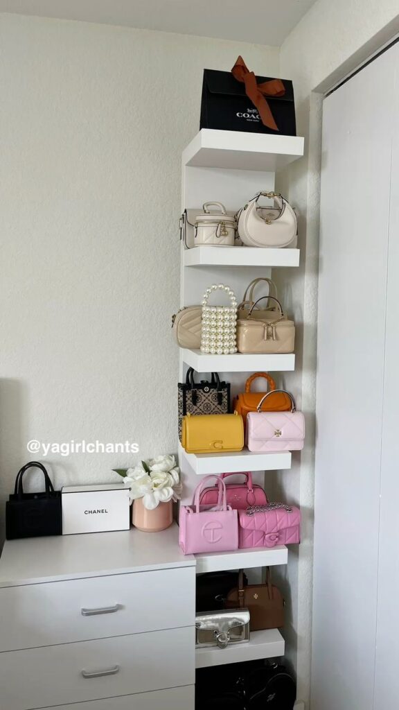 Mini Shelves Over Makeup Table