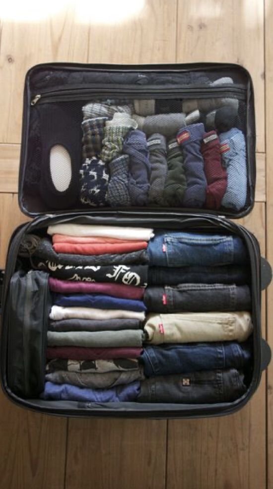 Roll Clothes to Save Space
