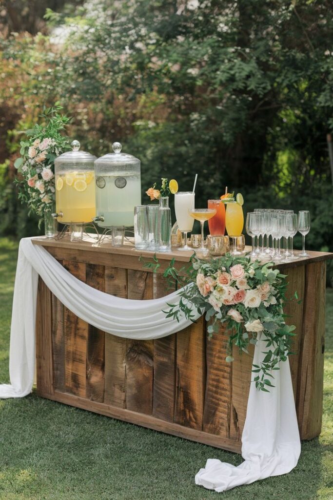 A cool Drink Station in the Backyard for Wedding