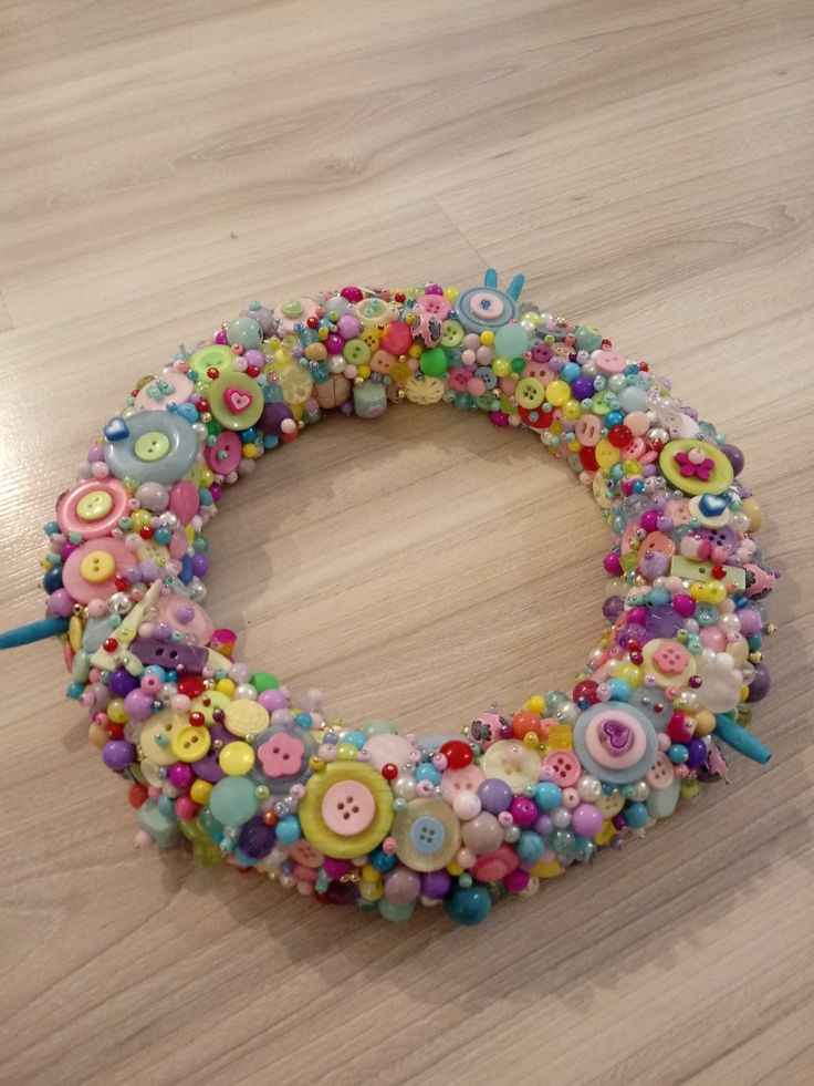 Button & Fabric Scrap Wreath