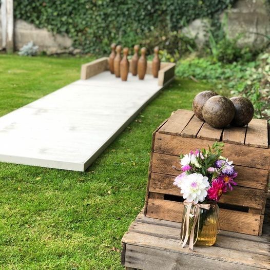 Backyard Wedding Lawn Bolling