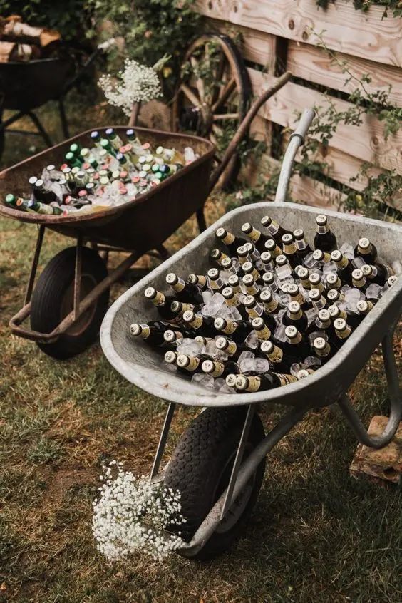 Open Bar Corner In Backyard for Wedding