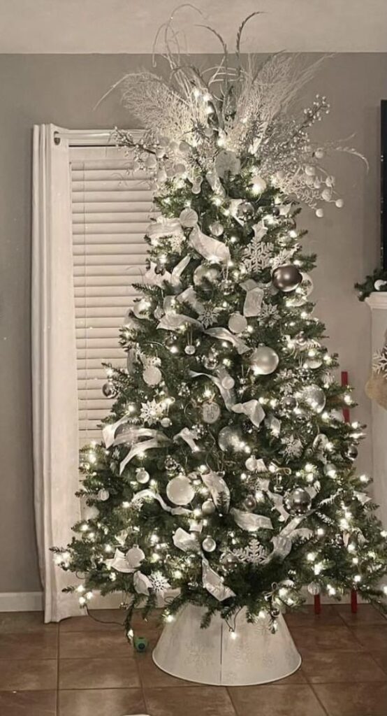 Silver Accents on White Tree