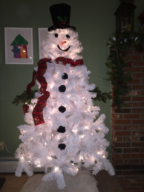 Snowman White Christmas Tree