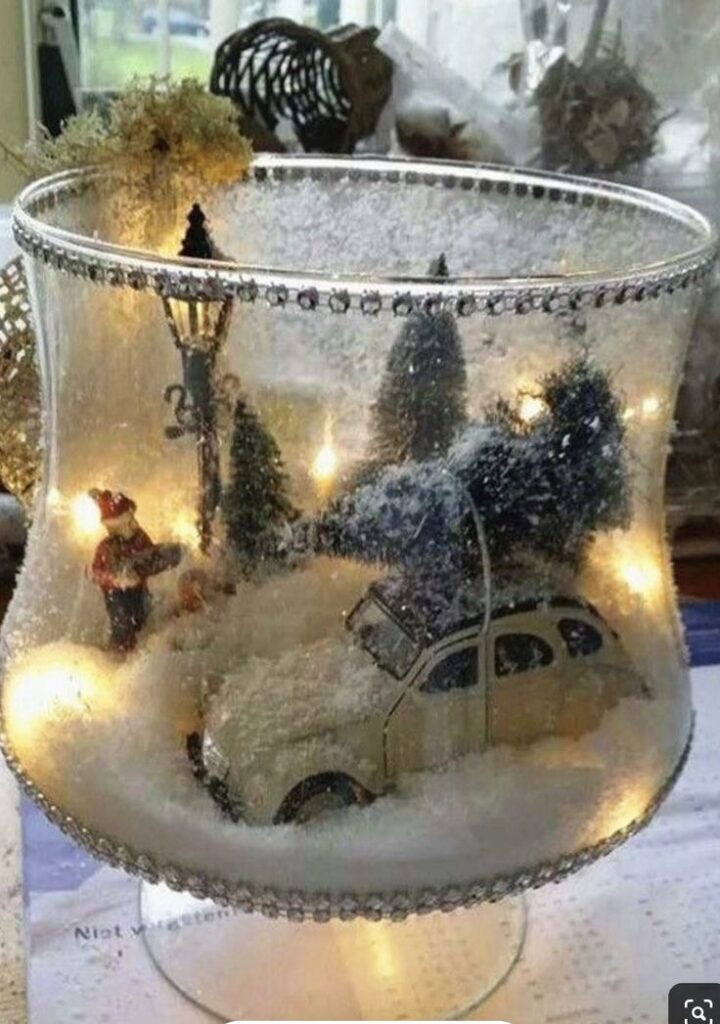 Snow-Filled Mini Christmas Scene