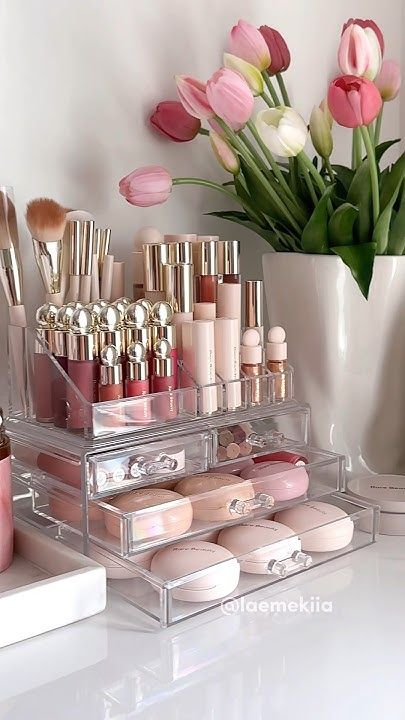 Stackable Clear Makeup Racks
