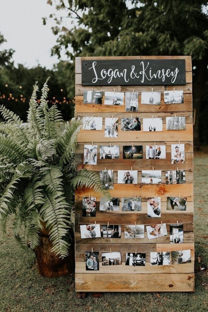 Backyard Wedding Memory Wall Decoration