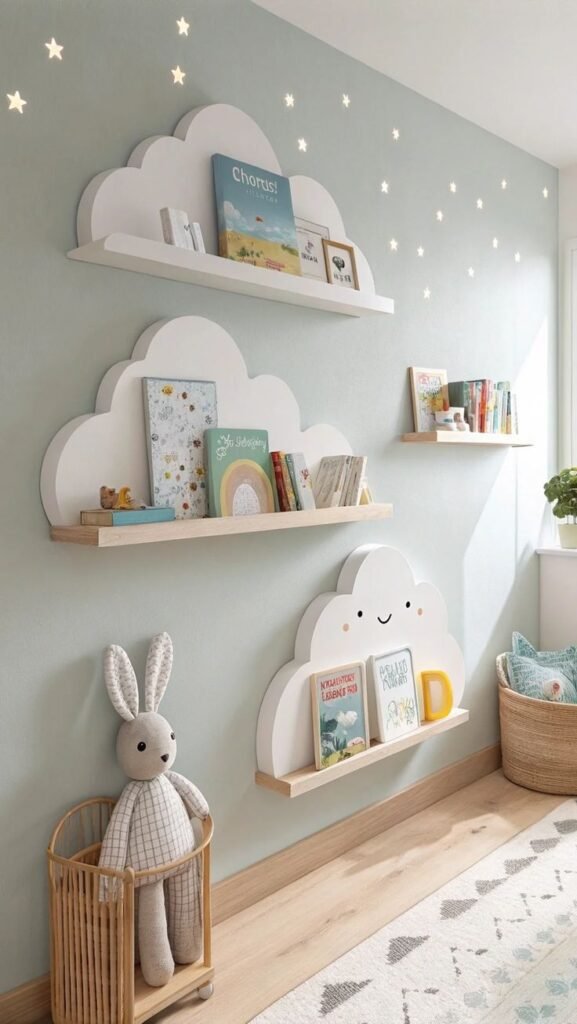  Cloud-Shaped Wall Shelf