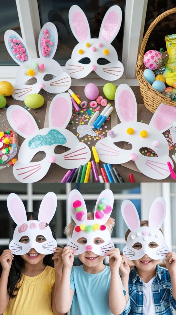 Paper Bunny Face Masks