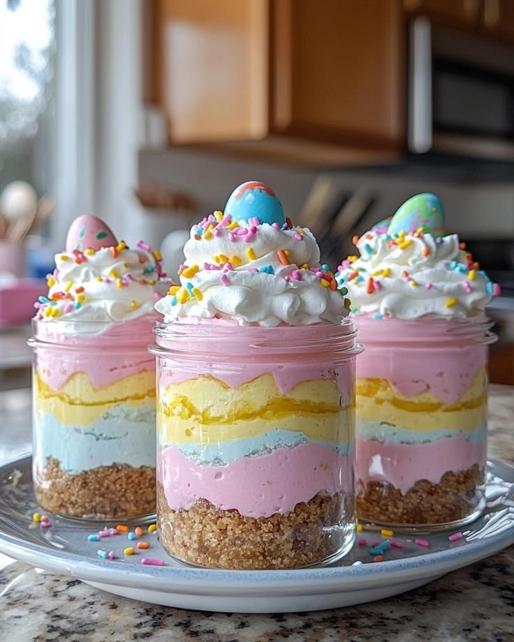 Creamy Pastel Dessert Jar