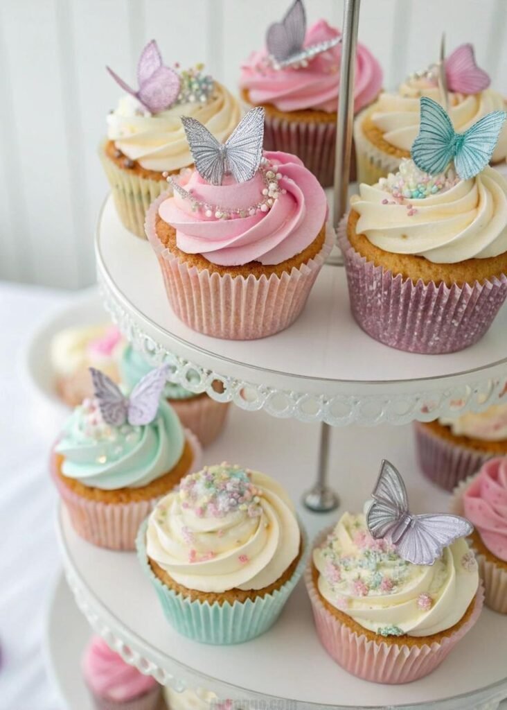  Cupcakes Decorated with Butterfly Wings