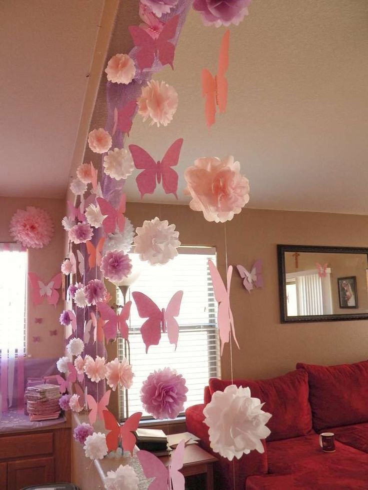 DIY Hanging Flowers And Butterflies