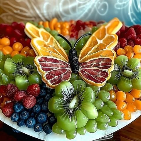 Fruit Platters Styled as Butterfly Wings