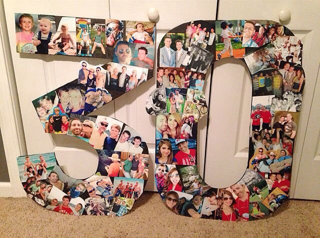 Photo Collage Memory Wall With Digits