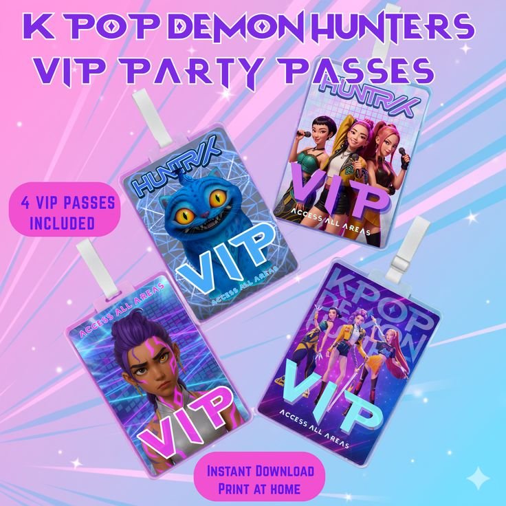 K-Pop Demon Hunters VIP Pass Printable