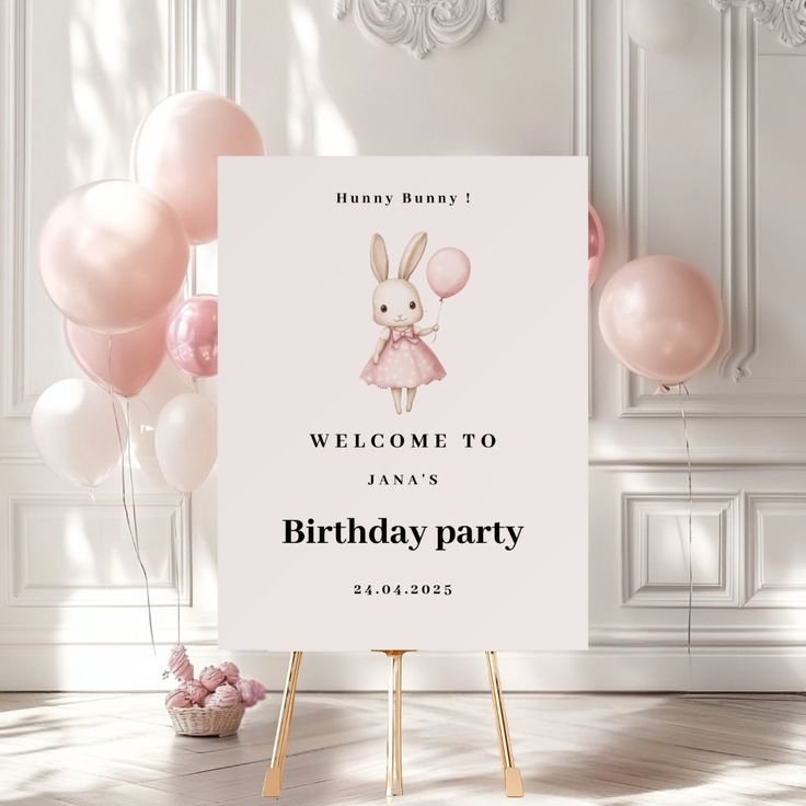 Soft Bunny Welcome Board