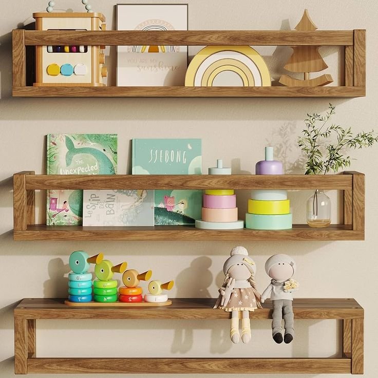 Earthy Wood-Tone Shelves