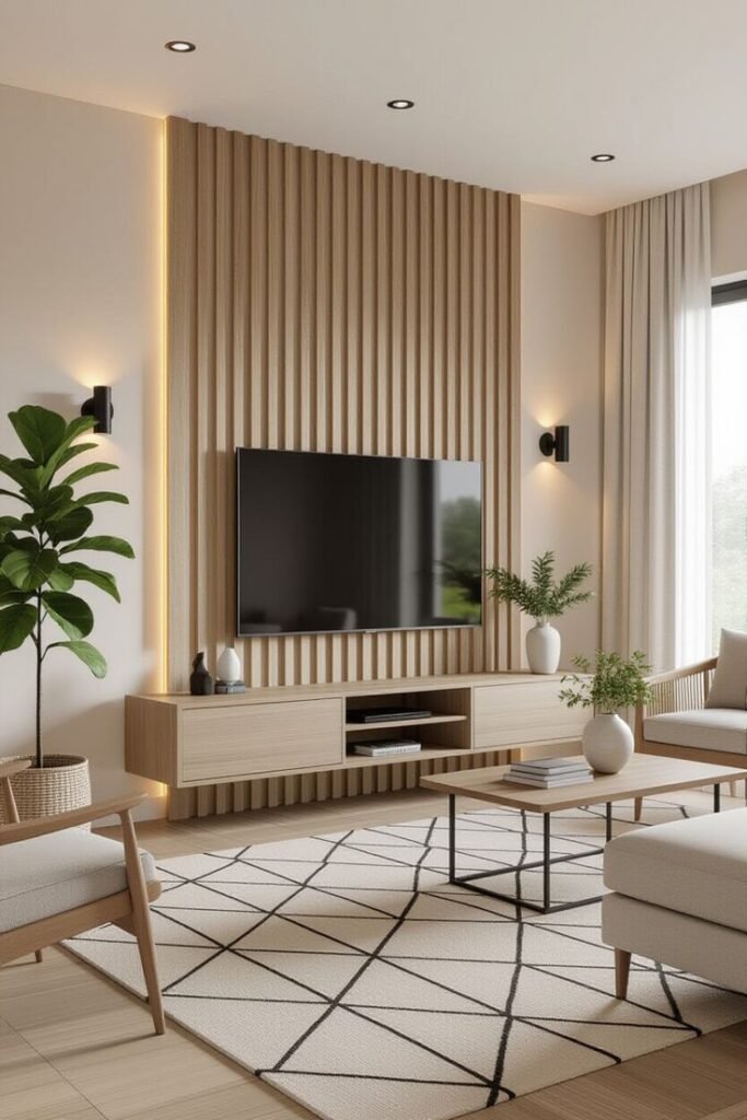 Minimalist Vertical Slat Screen