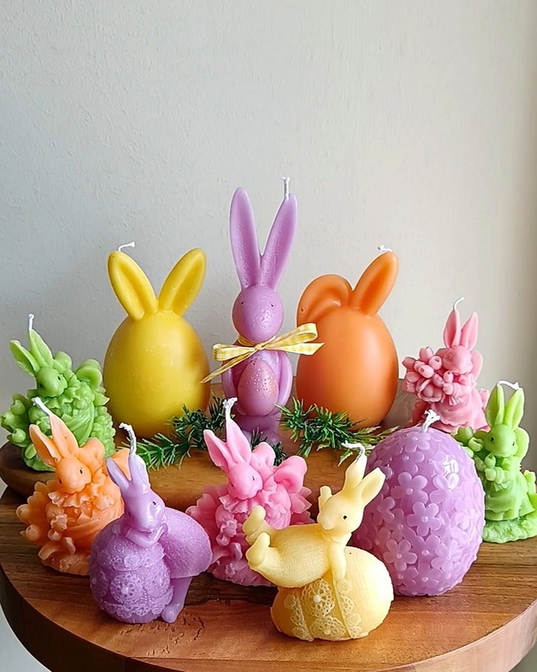 Painted Easter Candlesticks