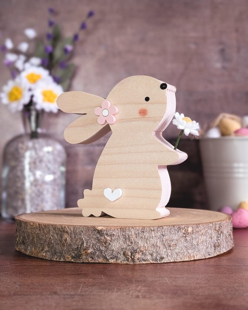 Wooden Easter Bunny Decor
